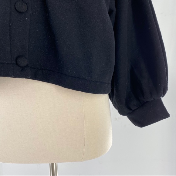 AIR SPACE Black Button Down Buffer Sleeve Cardigan - Picture 7 of 7